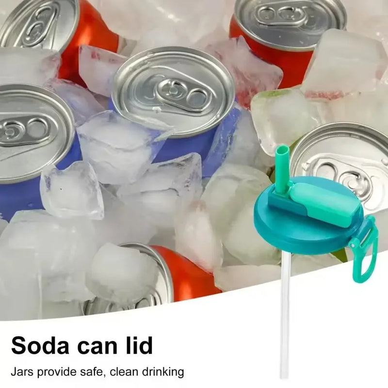 Travel Soda Lid Soda Lid Cover Reusable Silicone Soda Lids with Straws Bpa-Free Covers for Standard Beverage Cans for Picnics