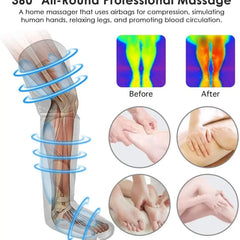 Foot Air Pressure Leg Massager Promotes Blood Circulation, Body Massager, Muscle Relaxation, Lymphatic Drainage Device 360°