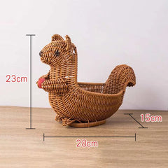 Simulated Animal Imitation Rattan Woven Storage Basket Household Storage Decoration Decoration Fruit Toy Basket Handmade Crafts