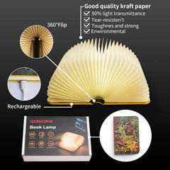 3D Elk Embossed Book Kid Room Night Light, Book Lamp for Bedroom,Decorative Faux Books Decor for Home Office Coffee Table, Book Lovers Birthday Gifts for Men Boy Friends