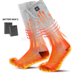 Heating Socks with Battery Box Anti-Cold Men Women Thermal Heated Foot Warmer Outdoor Camping Ski Sports Winter