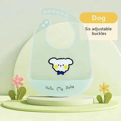 Waterproof Baby Bibs Baby Stuff Cute Cartoon Animal Printed Kids Bib Girl Boy Adjustable Soft Silicone Bib Baby Feeding Stuff