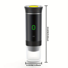 3-In-1 Portable Electric Coffee Machine, Travel Coffee Machine, Type-C Interface (2500Mah Lithium Battery), Hot and Cold Dual Mode, Wireless Heating, 60S Quick Heat, 60Ml Capacity, Suitable for Coffee Powder/Large and Small Cup Capsules