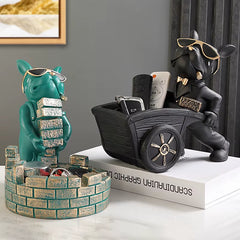 Dog Statue Storage Box Animal Ornament Resin Art Sculpture Figurine Home Decoration Home Decoration Study Ornament