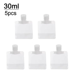 New 5Pcs 30Ml/50Ml/100Ml Refillable Travel Boats Empty Cosmetic Container Travel Bottles Liquid Cosmetic Storage Pouches FZP02
