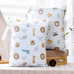 1Pc 26*36Cm Wet Dry Bags Waterproof Reusable Zippered Pockets Cloth Diaper Travel Beach Pool Wet Bags for Swimsuits