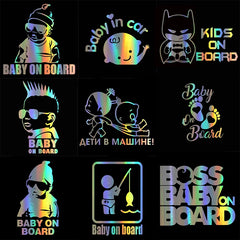 Car Stickers Kids Baby on Board Decals 3D Vinyl Sticker on Car Reflective Motorcycle Decal Car Styling