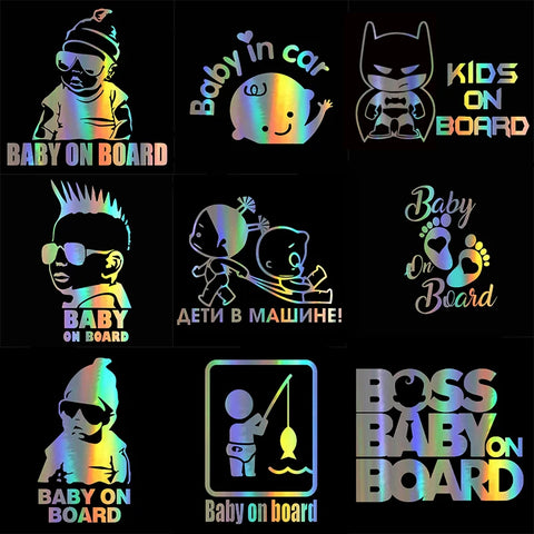 Car Stickers Kids Baby on Board Decals 3D Vinyl Sticker on Car Reflective Motorcycle Decal Car Styling