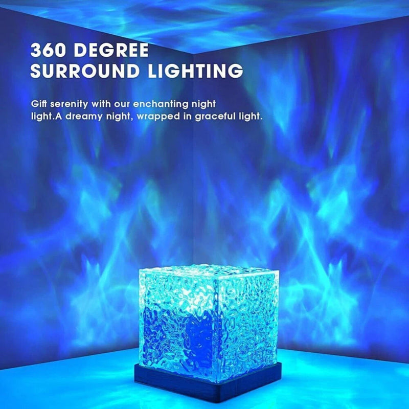 RGB Cube Northern Lights 16 Colour Aurora Projector Lamp Ocean Wave Night Lights