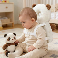 Baby Head Protector Cushion Backpack Harness for Walking & Crawling, Christmas Elements, Adjustable Newborn Toddler Safety Gear, Bee Design, Cute