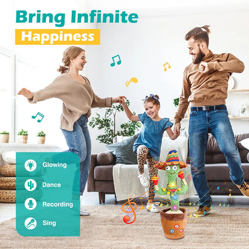 Talking Cactus Baby Toy Dancing Cactus Repeats What You Say for Kids with English Songs Dancing Toy for Gift Toddle Girls Boys