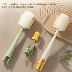 New 5-In-1 Cup Washing Household Multi-Function Cup Brush Water Cup Insulation Cup Brush Bottle Cleaning Sponge Brush