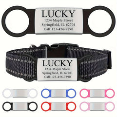 Customized Stainless Steel Engraved Nameplate for Pet Identification Cat and Dog ID Tag Installed on Collar with Name and Phone