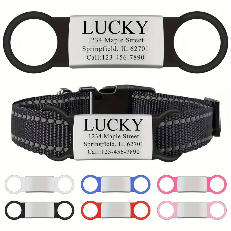 Customized Stainless Steel Engraved Nameplate for Pet Identification Cat and Dog ID Tag Installed on Collar with Name and Phone