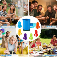 7Pcs Shotgun Roulette Game Set, Include Shotgun Roulette and Manual Easy Can Openers Fun Party Game for Bachelor Parties BBQ Pregame Family Gatherings(Blue)