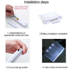 1Pc LED Flat Panel Night Vision Reading Light, Eye Protection Reading Light Student Night Reading Light
