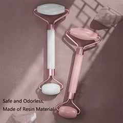 Face and Neck Massager Roller and Guasha Board Resin Non-Rose Crystal Jade Roller Beauty Double-Ended Massage Skincare Tools