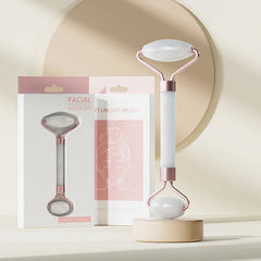 Face and Neck Massager Roller and Guasha Board Resin Non-Rose Crystal Jade Roller Beauty Double-Ended Massage Skincare Tools