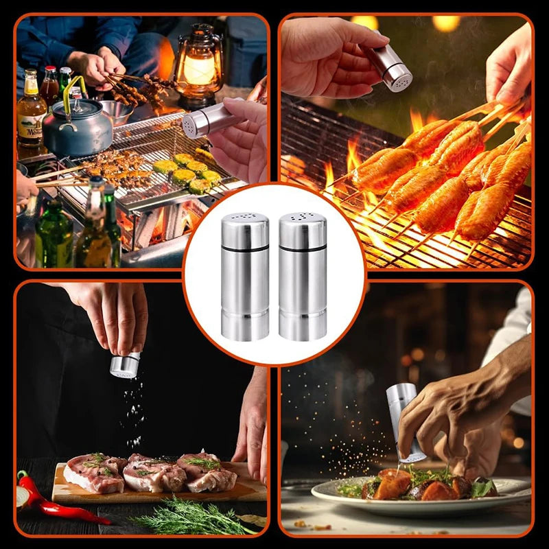 Stainless Steel Spice Shaker Seasoning Jar Salt Sugar Bottle Pepper Spice Shaker Bottle Versatile Dispenser Kitchen Cooking Tool