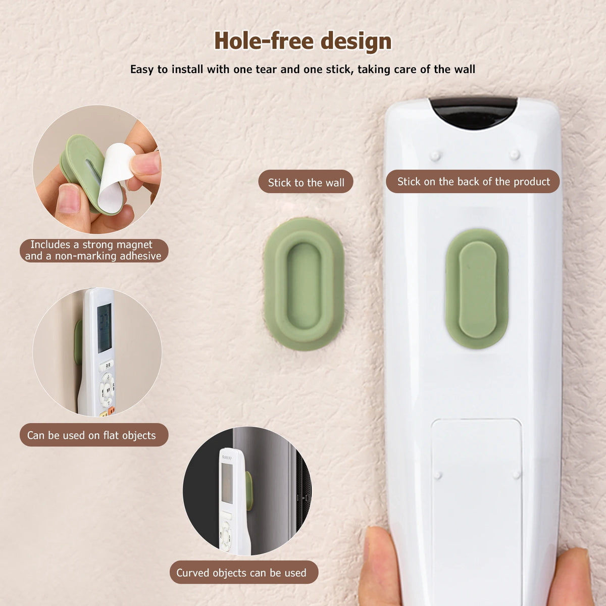 Magnetic Remote Control Holder | Self-Adhesive Wall Mounted Storage Organizer