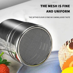 1Pc-Silver Stainless Steel Mesh Tube Type Dusters Dusting Salt Shaker Spice Jar Salt Sugar Pepper Shaker Box Cocoa Icing Powder