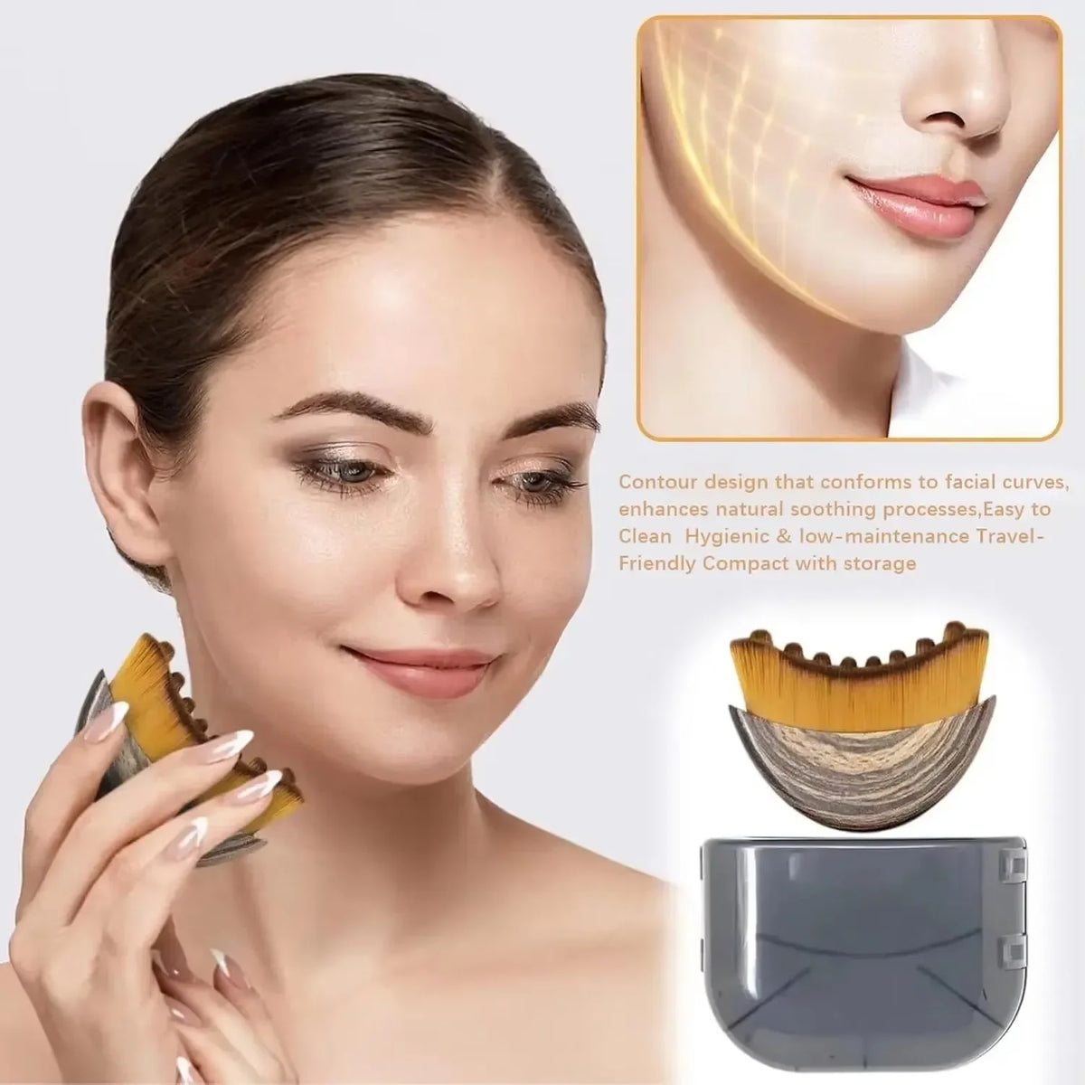 Lymphatic Contour Face Brush Ergonomically Designed to Fit Sculpting Drainage Massager for Face the Skin Precisely