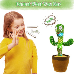 Dancing Cactus 120 Song Speaker Talking Usb Battery Voice Repeat Plush Cactu Dancer Toy Talk Plushie Stuffed Toys for Kids Gift