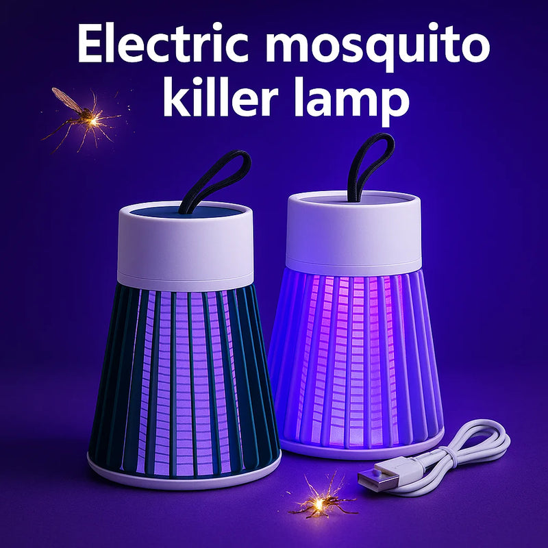 Electric Mosquito Killer Lamp 2-In-1 USB Bug Zapper with LED Light for Bedroom Outdoor Camping - Insect Trap for Wasps Gnats