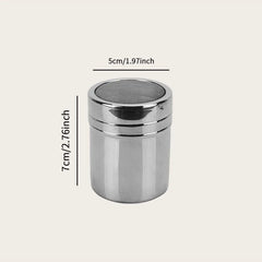 1Pc-Silver Stainless Steel Mesh Tube Type Dusters Dusting Salt Shaker Spice Jar Salt Sugar Pepper Shaker Box Cocoa Icing Powder