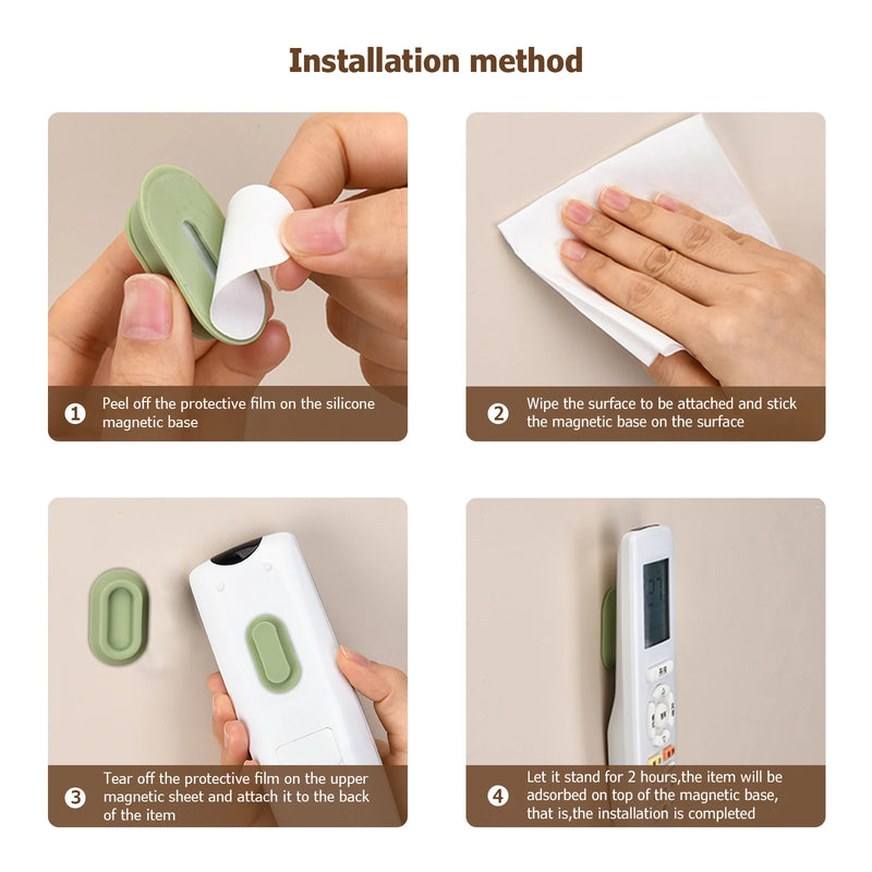 Magnetic Remote Control Holder | Self-Adhesive Wall Mounted Storage Organizer