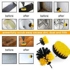 3Pcs Set Electric Scrubber Brush Drill Brush Kit 2/3.5/4 ''Plastic round Cleaning Brush for Carpet Glass Car Tires Nylon Brushes