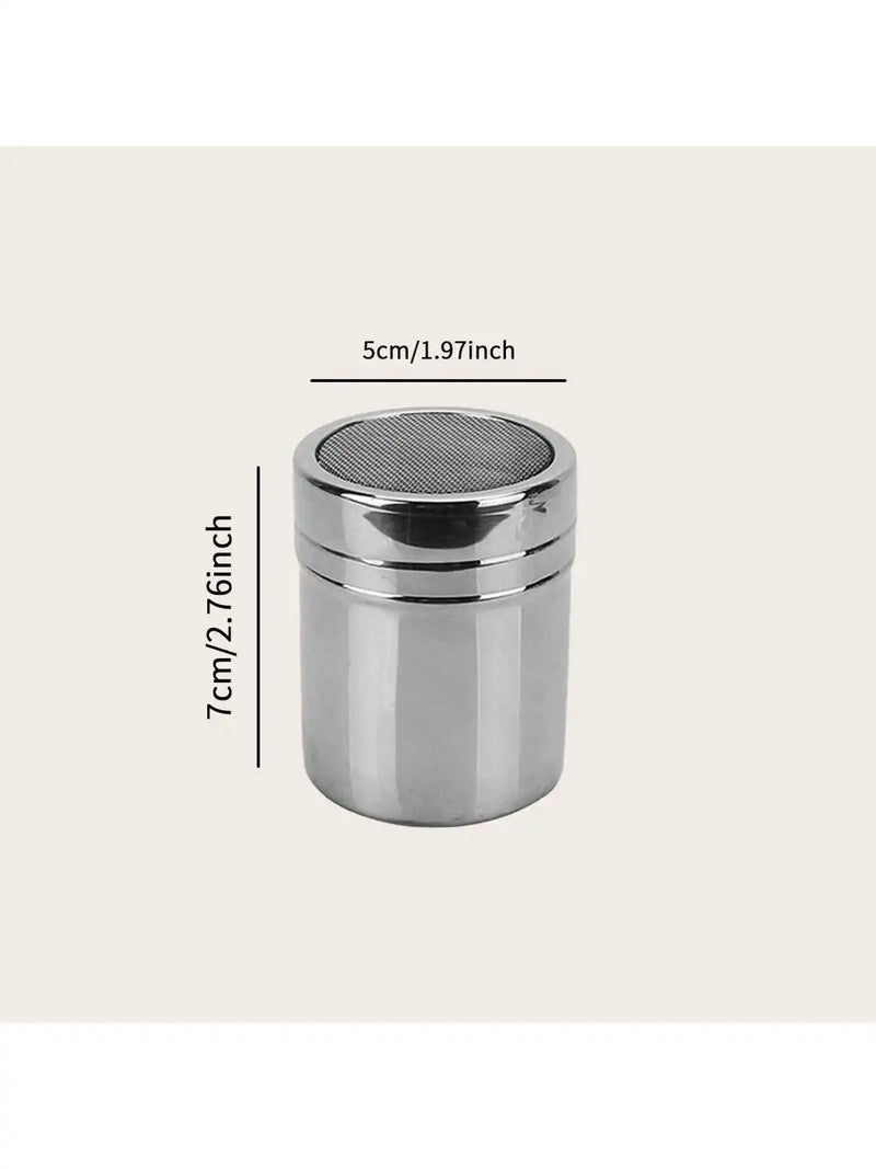 1Pc-Silver Stainless Steel Mesh Tube Type Dusters Dusting Salt Shaker Spice Jar Salt Sugar Pepper Shaker Box Cocoa Icing Powder