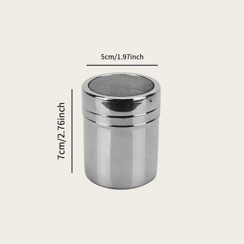 1Pc-Silver Stainless Steel Mesh Tube Type Dusters Dusting Salt Shaker Spice Jar Salt Sugar Pepper Shaker Box Cocoa Icing Powder