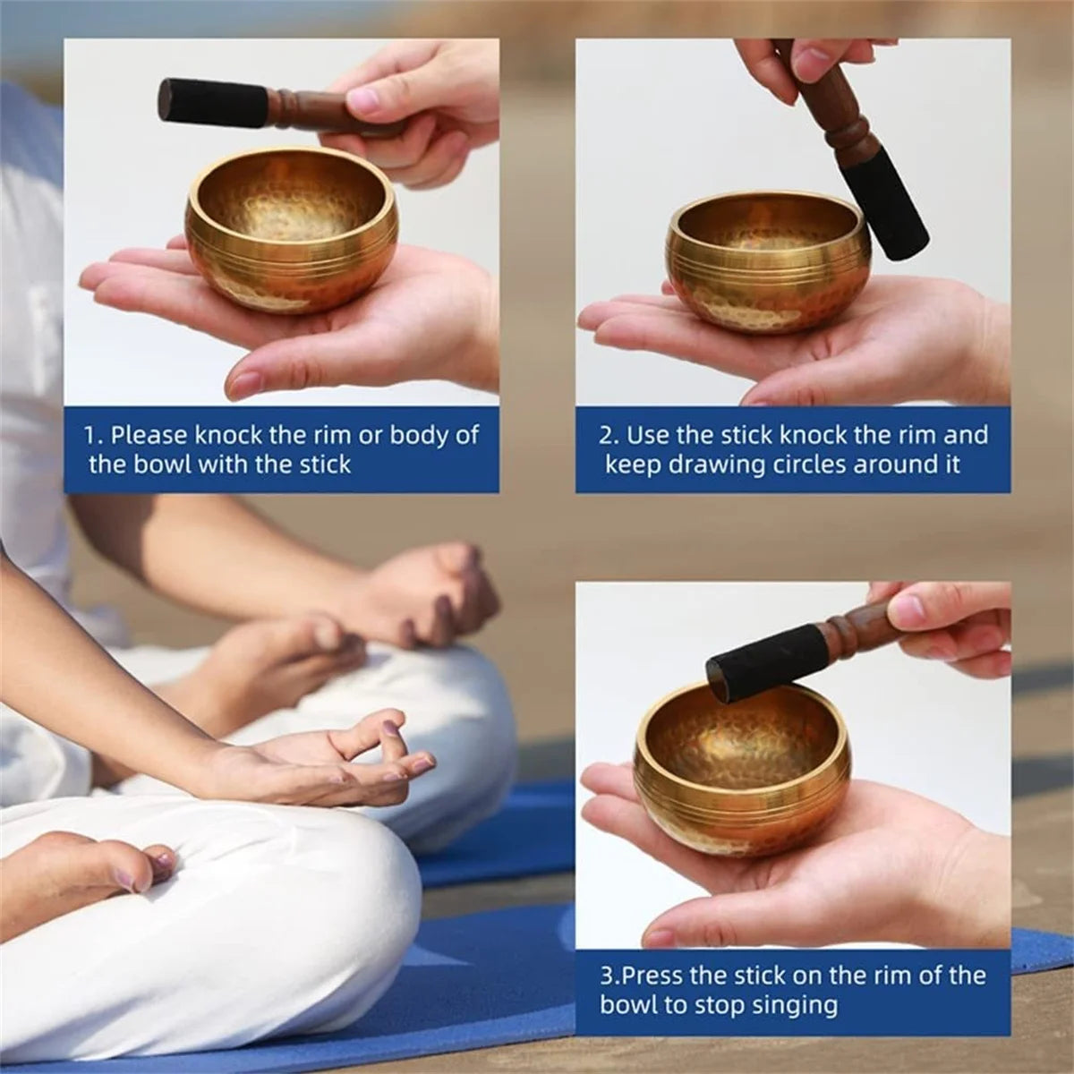 Sing Bowl Nepal Handmade Tibet Buddha Sound Bowl Music Yoga Copper Sound Therapy Religious Supplies Tibetan Singing
