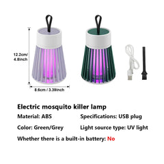 Electric Mosquito Killer Lamp 2-In-1 USB Bug Zapper with LED Light for Bedroom Outdoor Camping - Insect Trap for Wasps Gnats