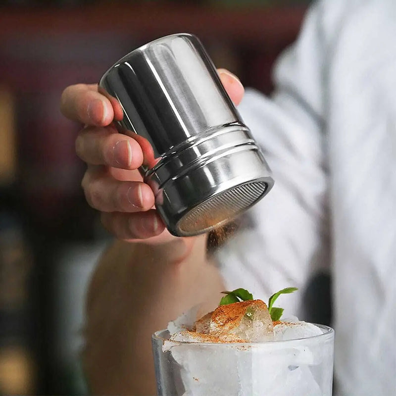 1Pc-Silver Stainless Steel Mesh Tube Type Dusters Dusting Salt Shaker Spice Jar Salt Sugar Pepper Shaker Box Cocoa Icing Powder