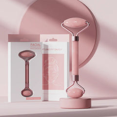 Face and Neck Massager Roller and Guasha Board Resin Non-Rose Crystal Jade Roller Beauty Double-Ended Massage Skincare Tools