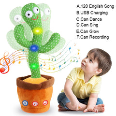 Dancing Cactus 120 Song Speaker Talking Usb Battery Voice Repeat Plush Cactu Dancer Toy Talk Plushie Stuffed Toys for Kids Gift