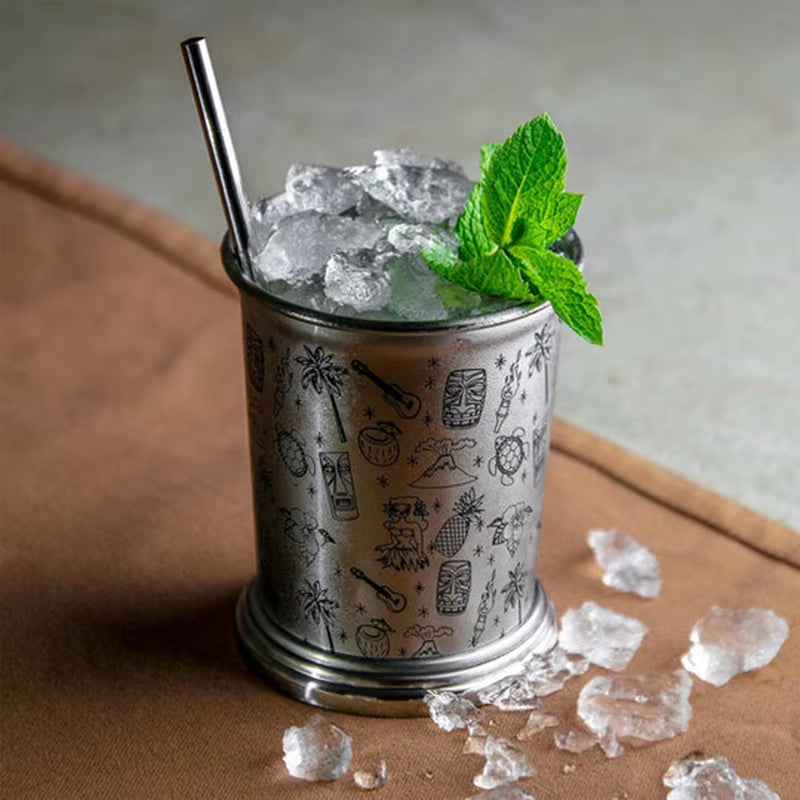 Hammered Copper Plated Stainless Steel Moscow Mule Mug Drum-Type Beer Cup Coffe Cup Water Glass Drinkware