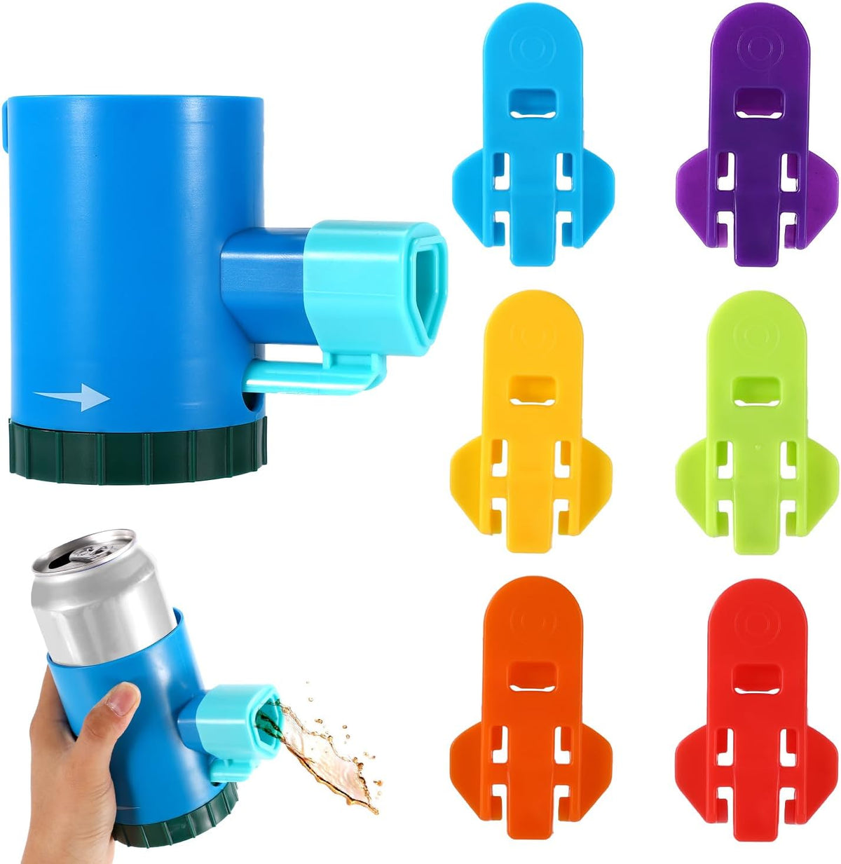 7Pcs Shotgun Roulette Game Set, Include Shotgun Roulette and Manual Easy Can Openers Fun Party Game for Bachelor Parties BBQ Pregame Family Gatherings(Blue)