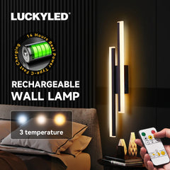 Wall Light Sconces Set of 2 Pack Acrylic Lampshade Interior Wall Sconces Wireless Dimming Wall Lamp Rechargeable Magnetic 50Cm