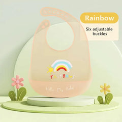 Waterproof Baby Bibs Baby Stuff Cute Cartoon Animal Printed Kids Bib Girl Boy Adjustable Soft Silicone Bib Baby Feeding Stuff