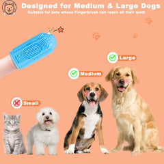 4-Packs Dog Toothbrush Finger Toothbrush Dogs Tooth Brushing Kit Dogs Finger Toothbrushes for Dog Teeth Cleaning& Dental Care Doges Tooth Brush Pet Toothbrush