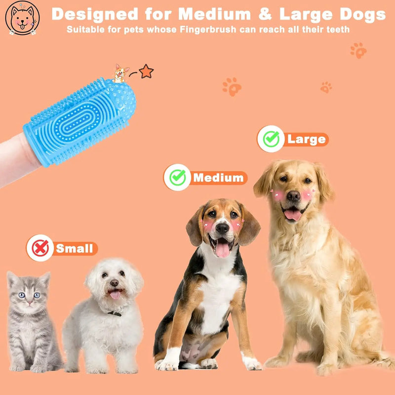 4-Packs Dog Toothbrush Finger Toothbrush Dogs Tooth Brushing Kit Dogs Finger Toothbrushes for Dog Teeth Cleaning& Dental Care Doges Tooth Brush Pet Toothbrush