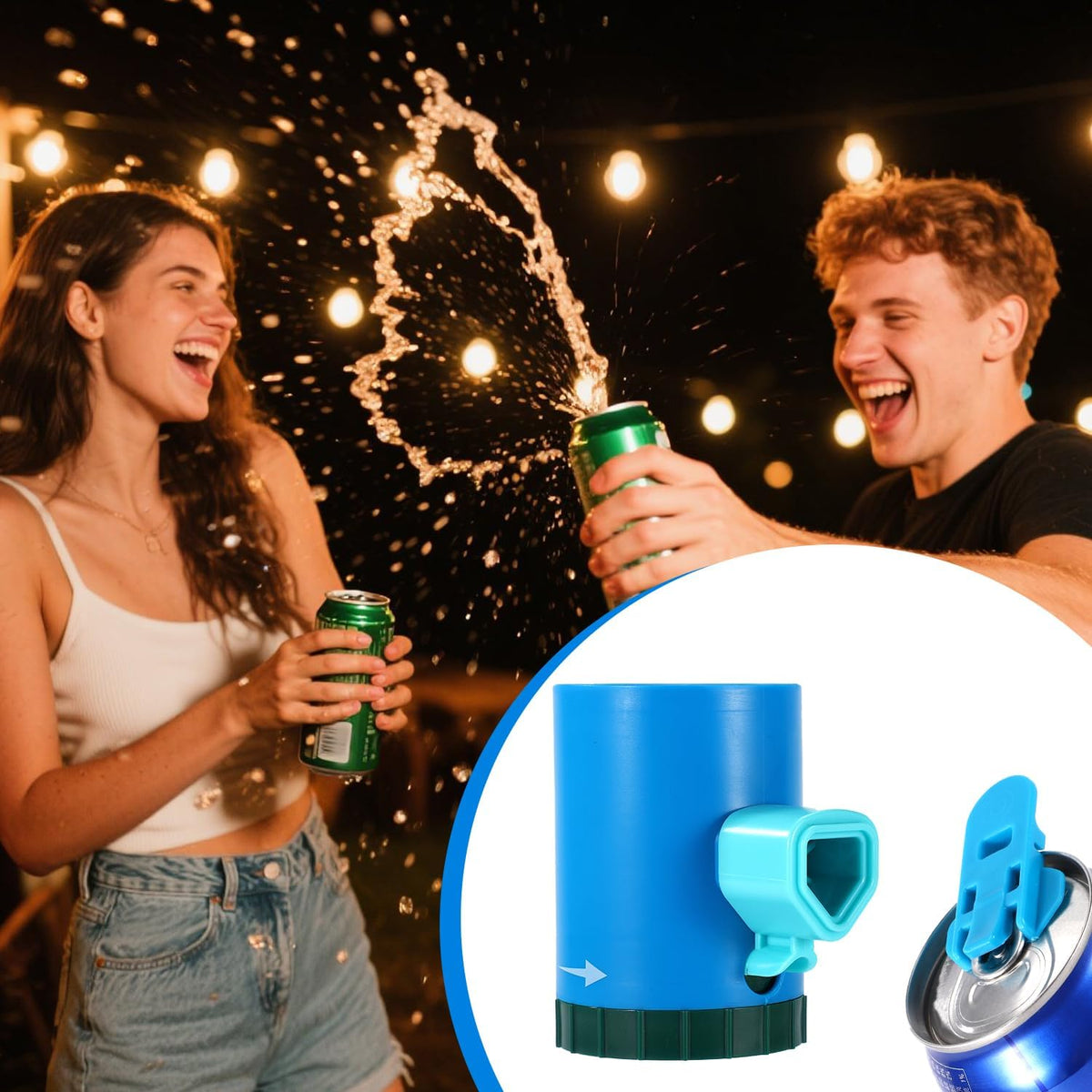 7Pcs Shotgun Roulette Game Set, Include Shotgun Roulette and Manual Easy Can Openers Fun Party Game for Bachelor Parties BBQ Pregame Family Gatherings(Blue)