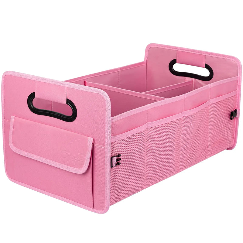 Standard Size Car Trunk Organizer Car Storage with 9 Pockets Collapsible Multi Compartment Waterproof Adjustable Straps for SUV, Truck, Sedan, Minivan