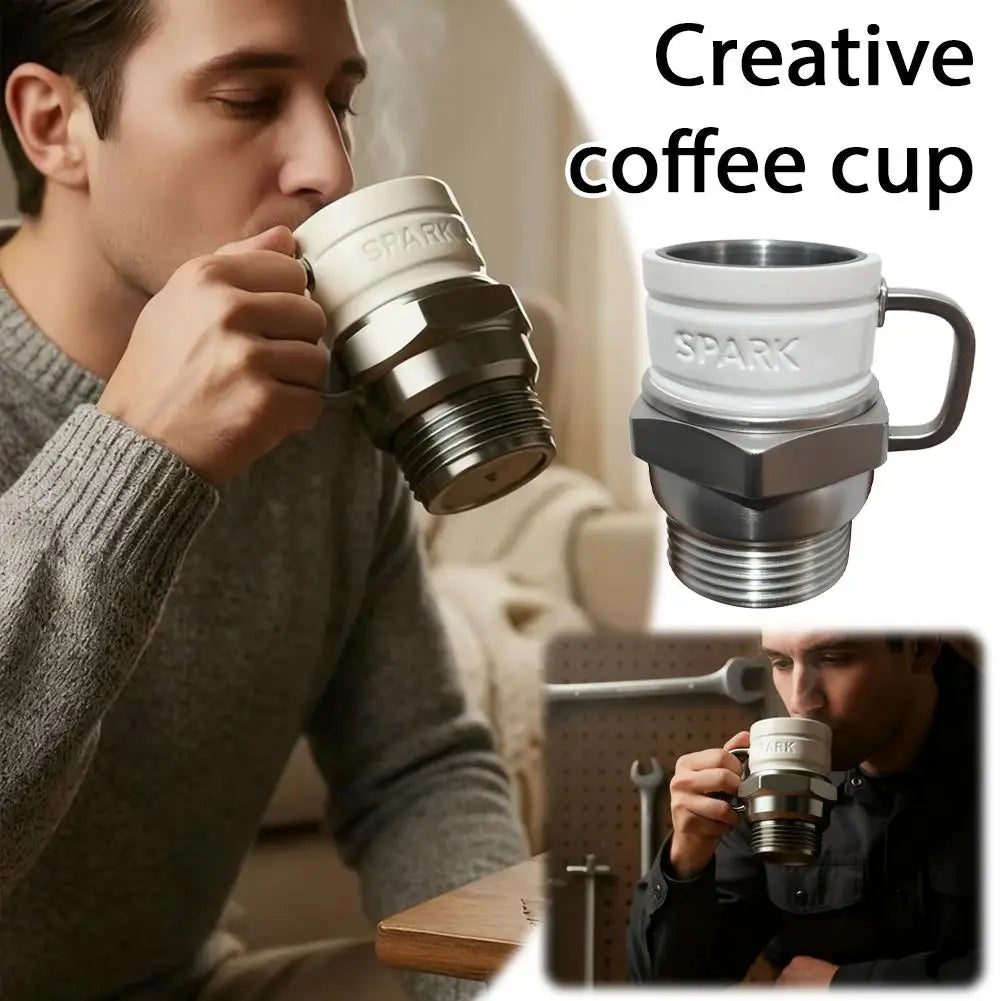 Spark Plug Coffee Mug Industrial Coffee Cup Mechanics & Gearheads Automotive Themed Coffee Mug Engine Design