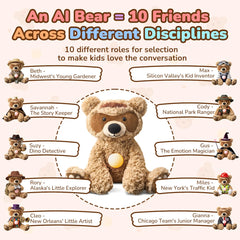 MOREXIMI AI Talking Teddy Bear – Chatgpt Powered Interactive Plush Toy with Magnetic Safety Core, Real-Time Voice Learning & Storytelling Companion for Kids Ages 3+