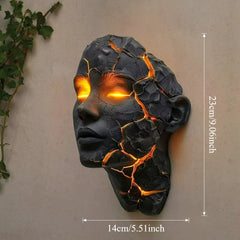 Cracked Soul Wall Lights Shattered Soul Wall Lamps Creative Figurine Luminous Resin Ornaments Sculpture Home Decorations