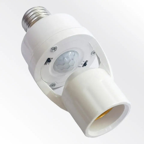 PIR Motion Sensor Lamp Holder E27 Smart Light Bulb Holder Adapter Auto On/Off Motion Light Socket for Porch Staircase Basement
